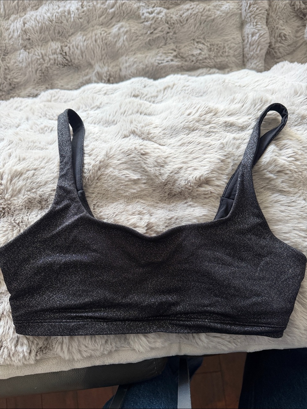 ALO Yoga Sparkle Black Crop Bralette